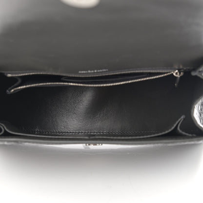 Balenciaga Shiny Calfskin Crocodile Embossed Medium Hourglass Top Handle Bag Dark Grey 5 of 11