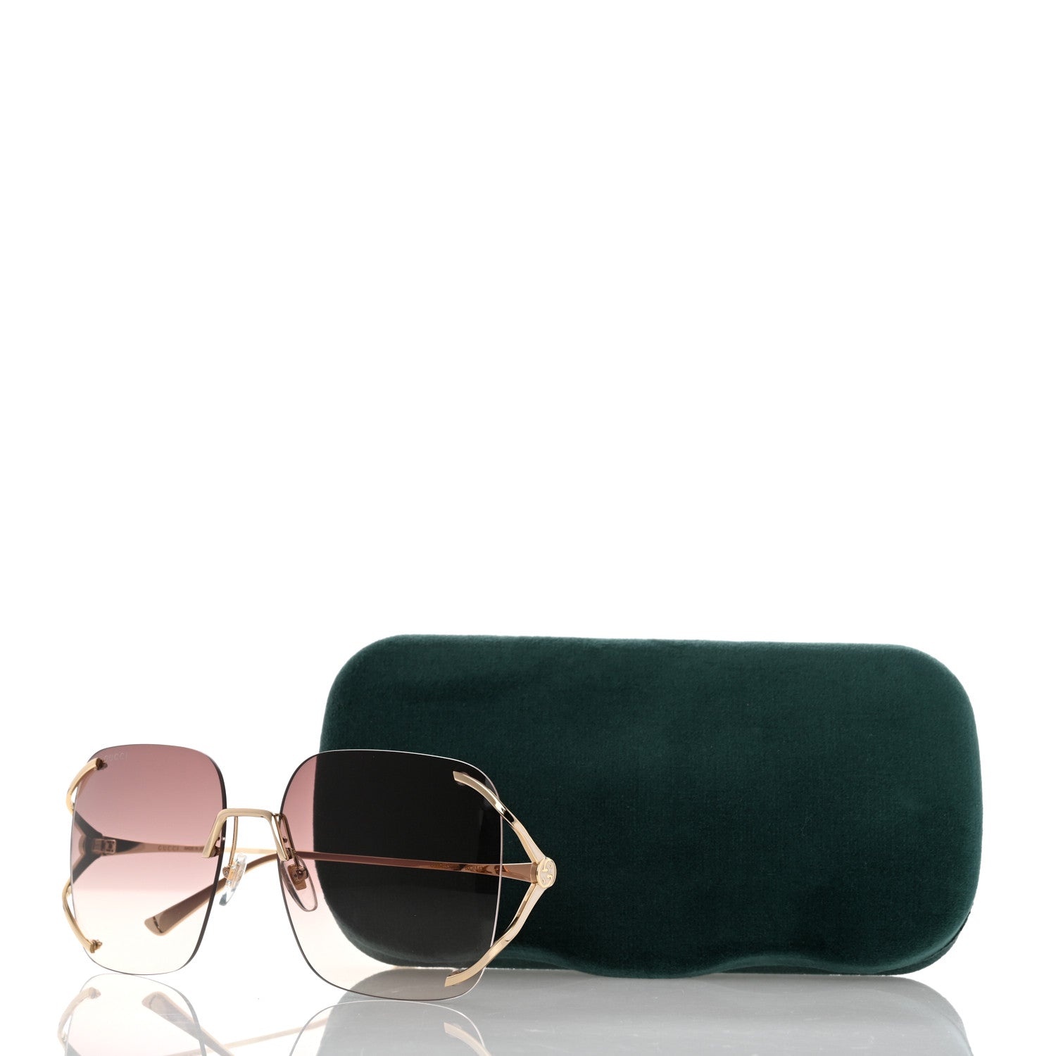 Gucci Metal Oversized Sunglasses GG0646S Gold Brown 9 of 9