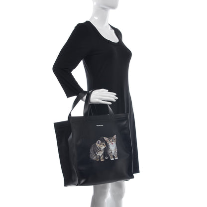 Balenciaga Calfskin Kittens Market Shopper Black 2 of 7
