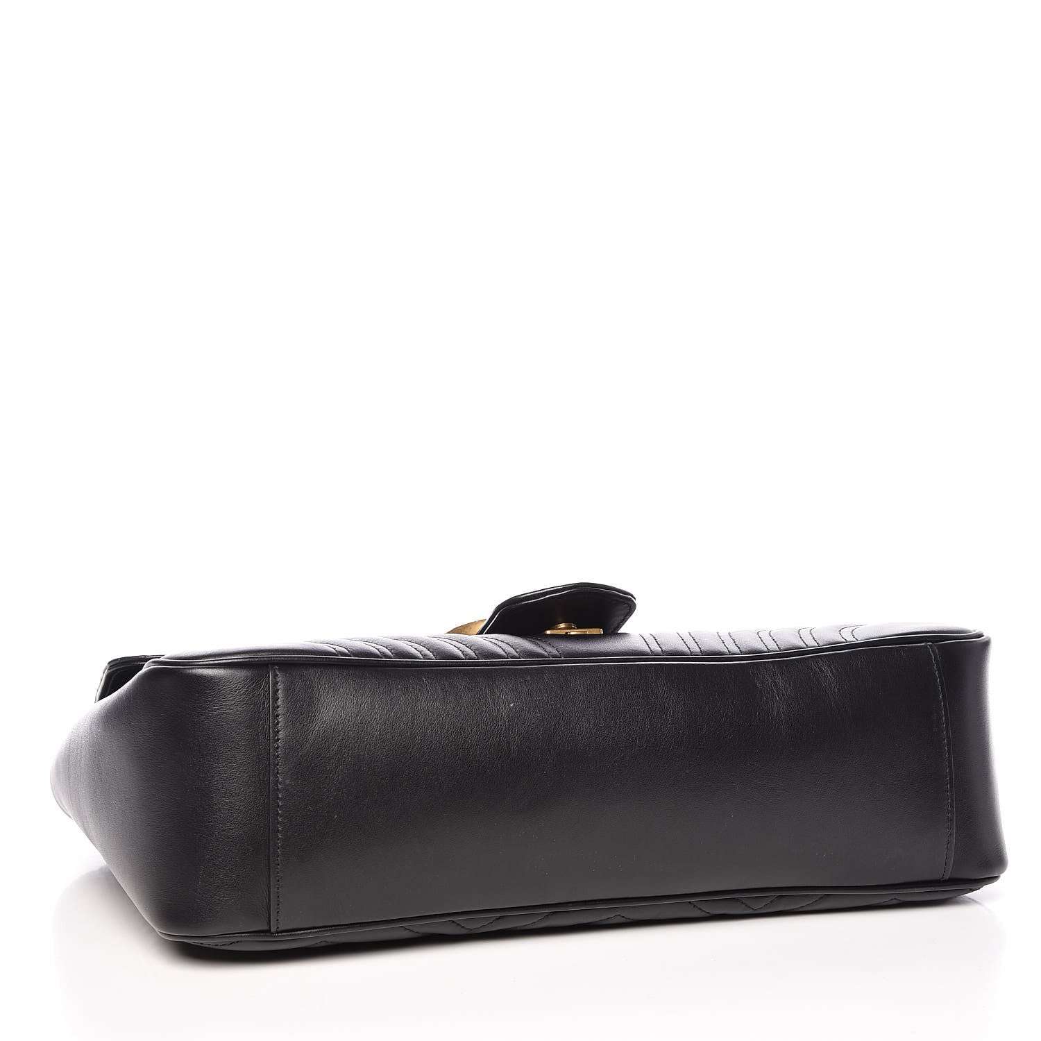 Gucci Calfskin Matelasse Large GG Marmont Shoulder Bag Black 4 of 14