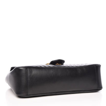 Gucci Calfskin Matelasse Large GG Marmont Shoulder Bag Black 4 of 14