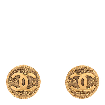 Chanel Round CC Clip On Earrings Gold 1 of 5