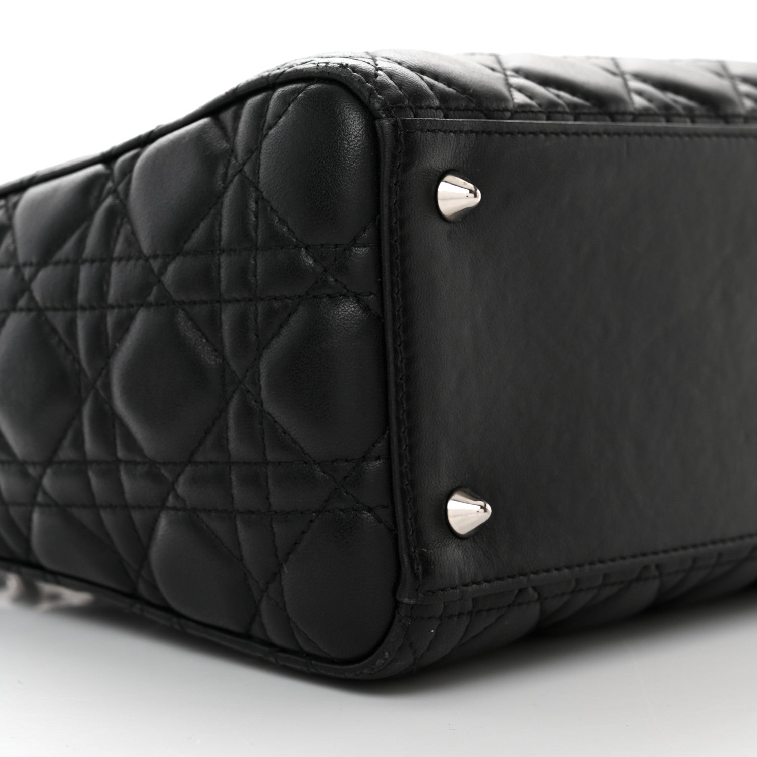 Christian Dior Lambskin Cannage Medium Lady Dior Black 9 of 10