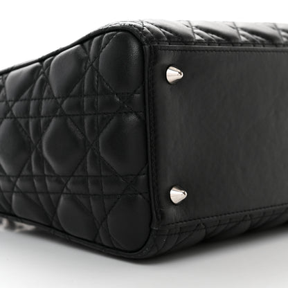 Christian Dior Lambskin Cannage Medium Lady Dior Black 9 of 10