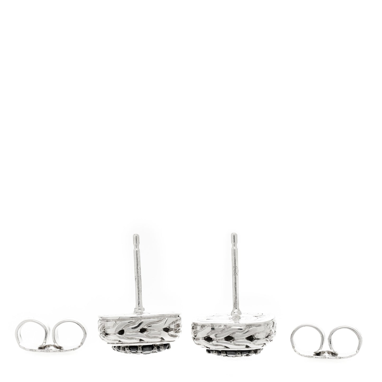 Sterling Silver Black Sapphire Classic Chain Square Earrings