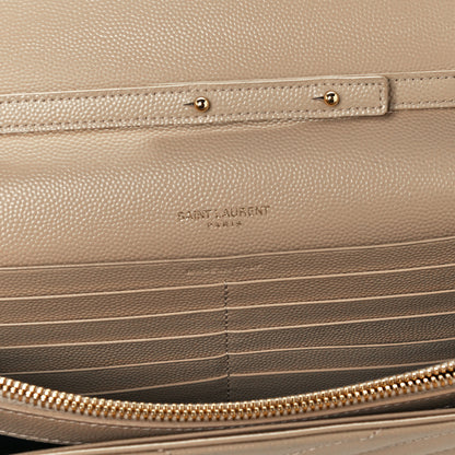 Saint Laurent Grain De Poudre Matelasse Chevron Monogram Chain Wallet Nude Powder 5 of 11
