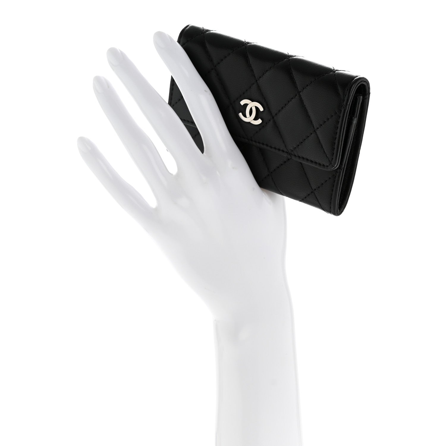 Chanel Lambskin Quilted Flap Card Holder Black 2 of 10