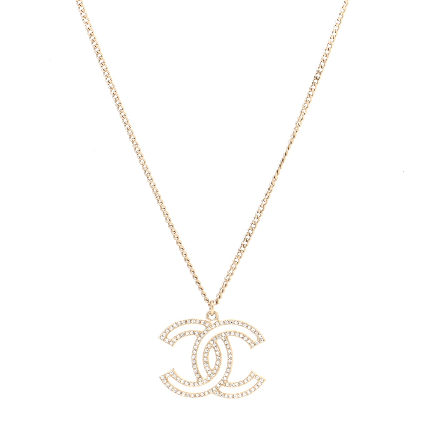 Crystal CC 100 Anniversary Necklace Gold