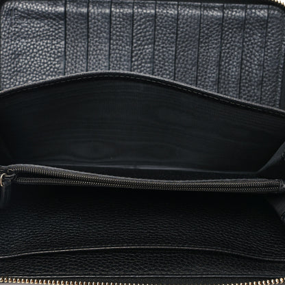 Gucci Pebbled Calfskin Soho Zip Around Organizer Wallet Black 6 of 9