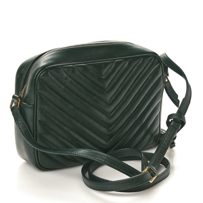 Saint Laurent Calfskin Matelasse Monogram Lou Camera Bag Vert Fonce 2 of 17