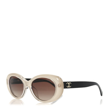 Chanel Acetate Oval Sunglasses 71731A Ivory Pink 1 of 6