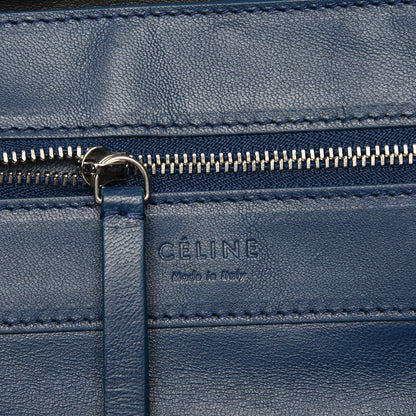 Celine Smooth Lambskin Horizontal Zipper Gusset Cabas Ocean Blue 6 of 11