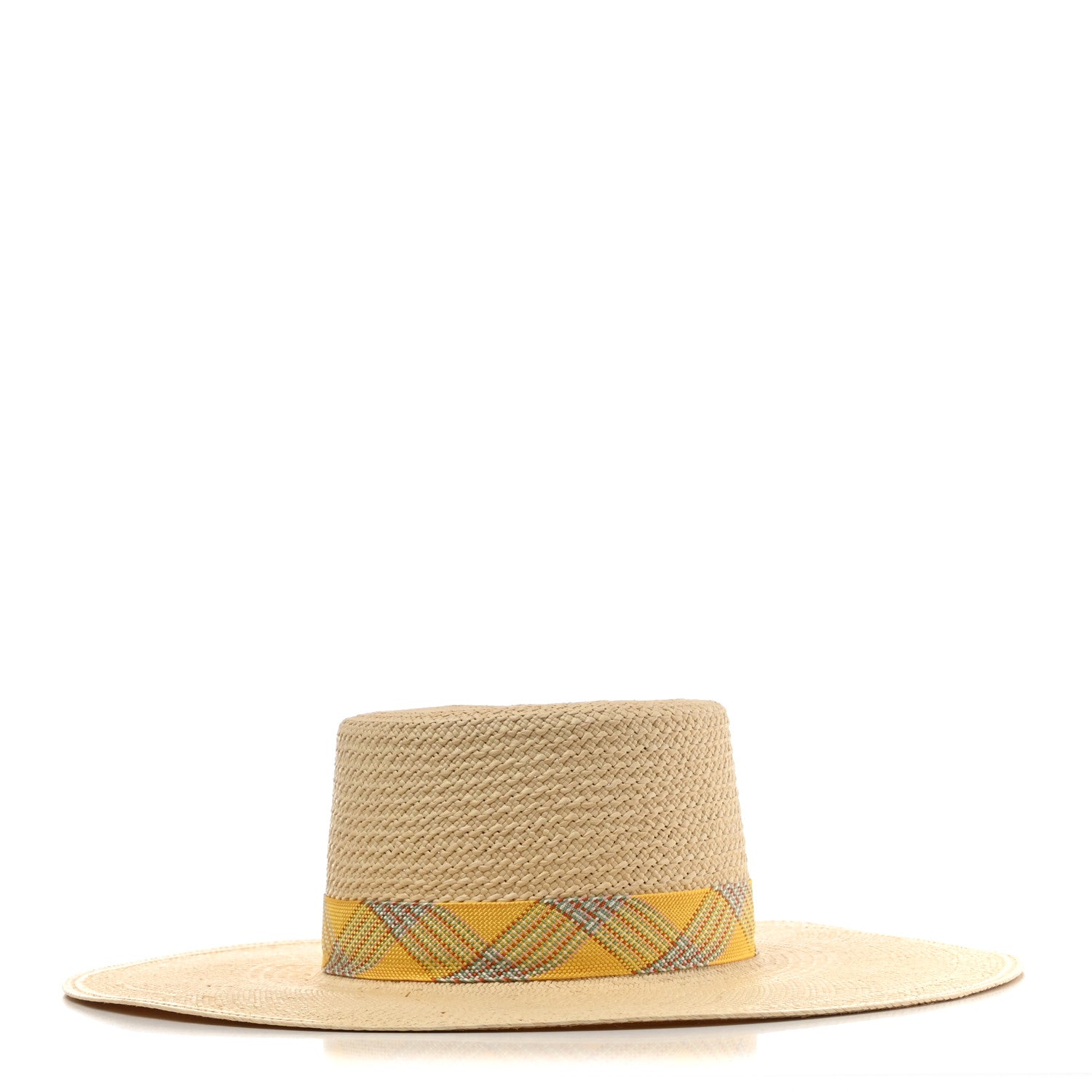 Hermes Straw Carlotta Panama Brisa Hat 57 Naturel Jaune 4 of 8