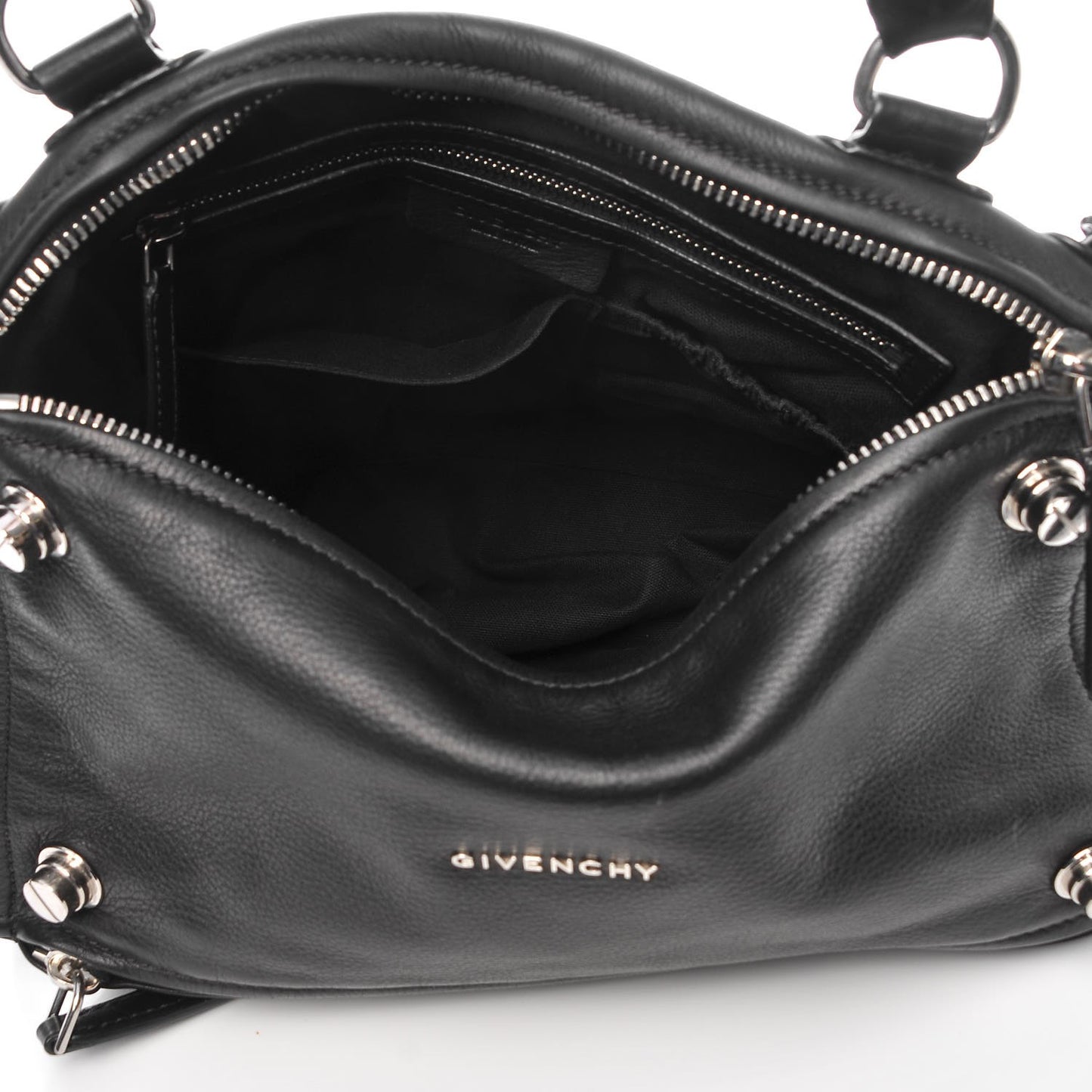 Pebbled Calfskin Medium Bolt Stud Pandora Black