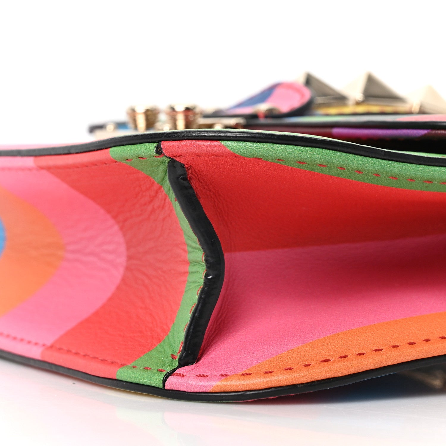 Valentino Garavani Vitello 1973 Small Glam Lock Rockstud Flap Multicolor 9 of 9