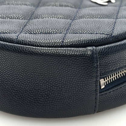 Chanel Caviar Quilted Round Clutch With Chain Navy 10 of 10