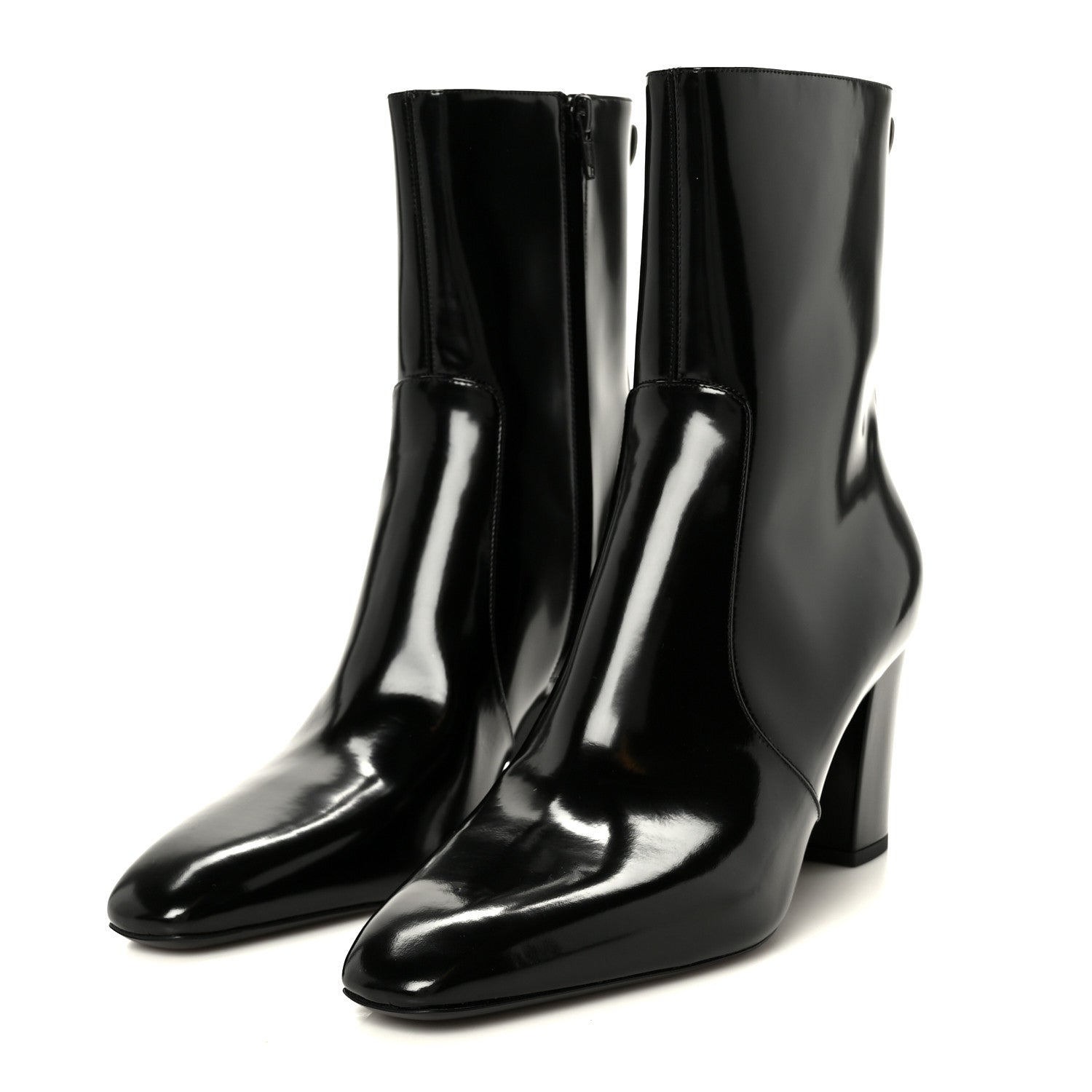 Saint Laurent Vitello Marilyn Betty 70 Ankle Zip Boots 40 Black 4 of 10