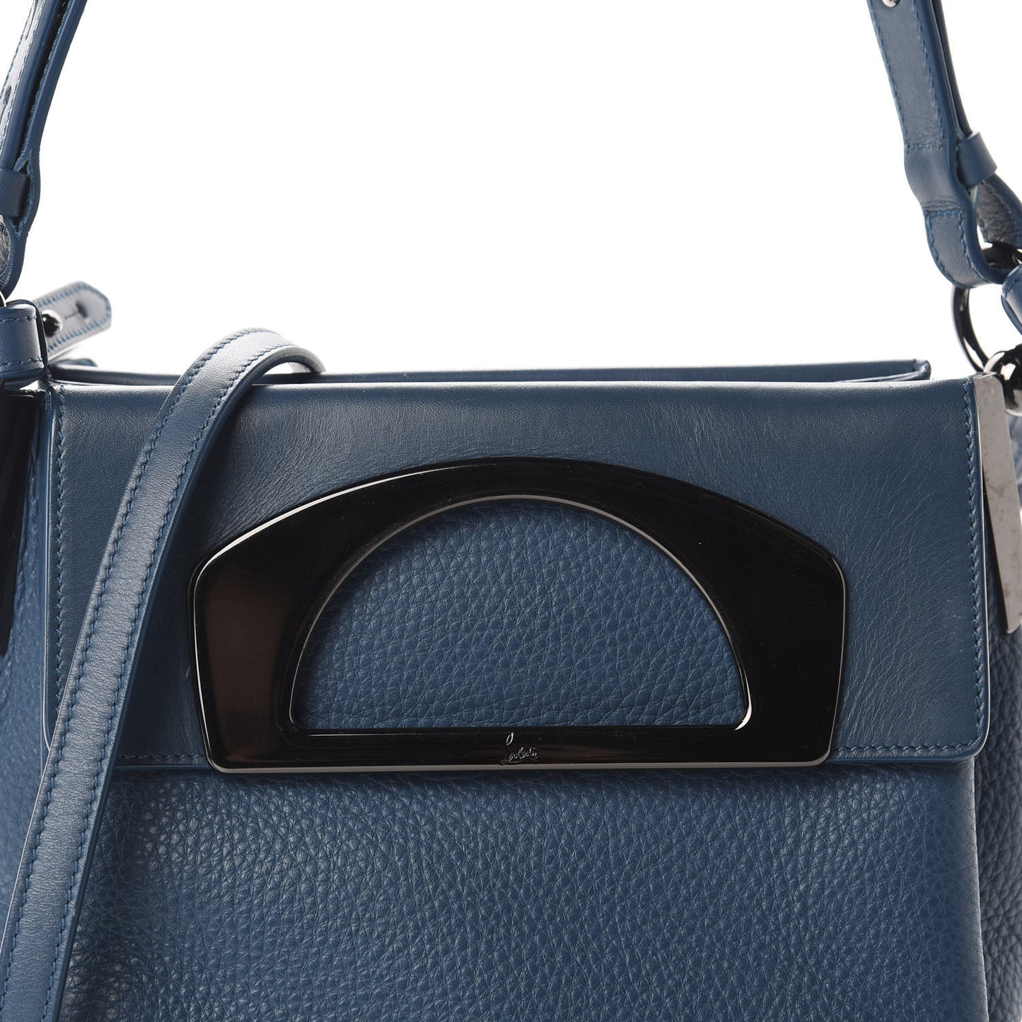 Grained Calfskin Passage Messenger Blue