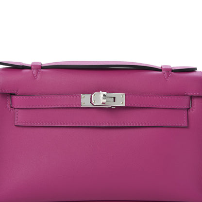 Hermes Swift Kelly Pochette Clutch Rose Pourpre 9 of 10