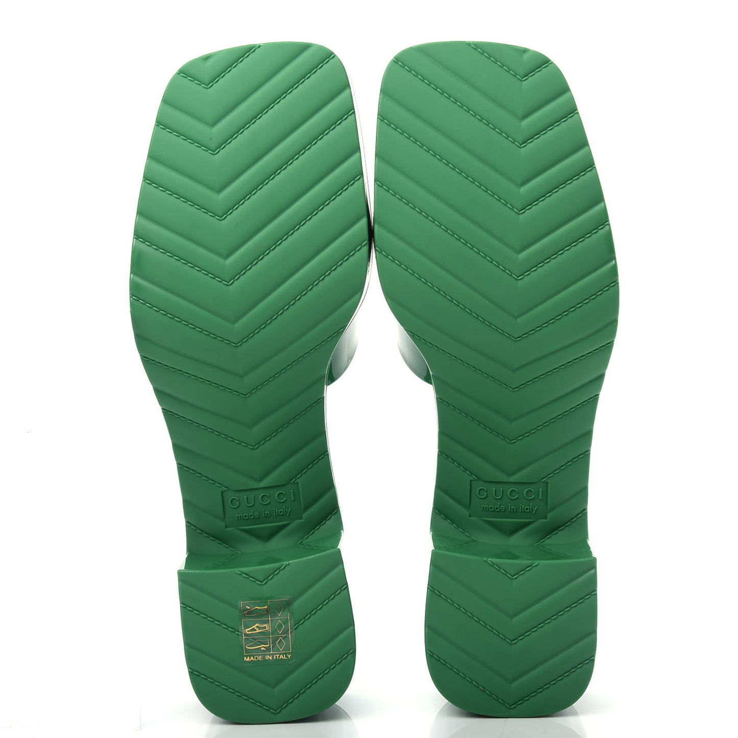 Rubber Gucci Logo Womens Platform 20/60mm Slide Sandals 37 New Shamarock