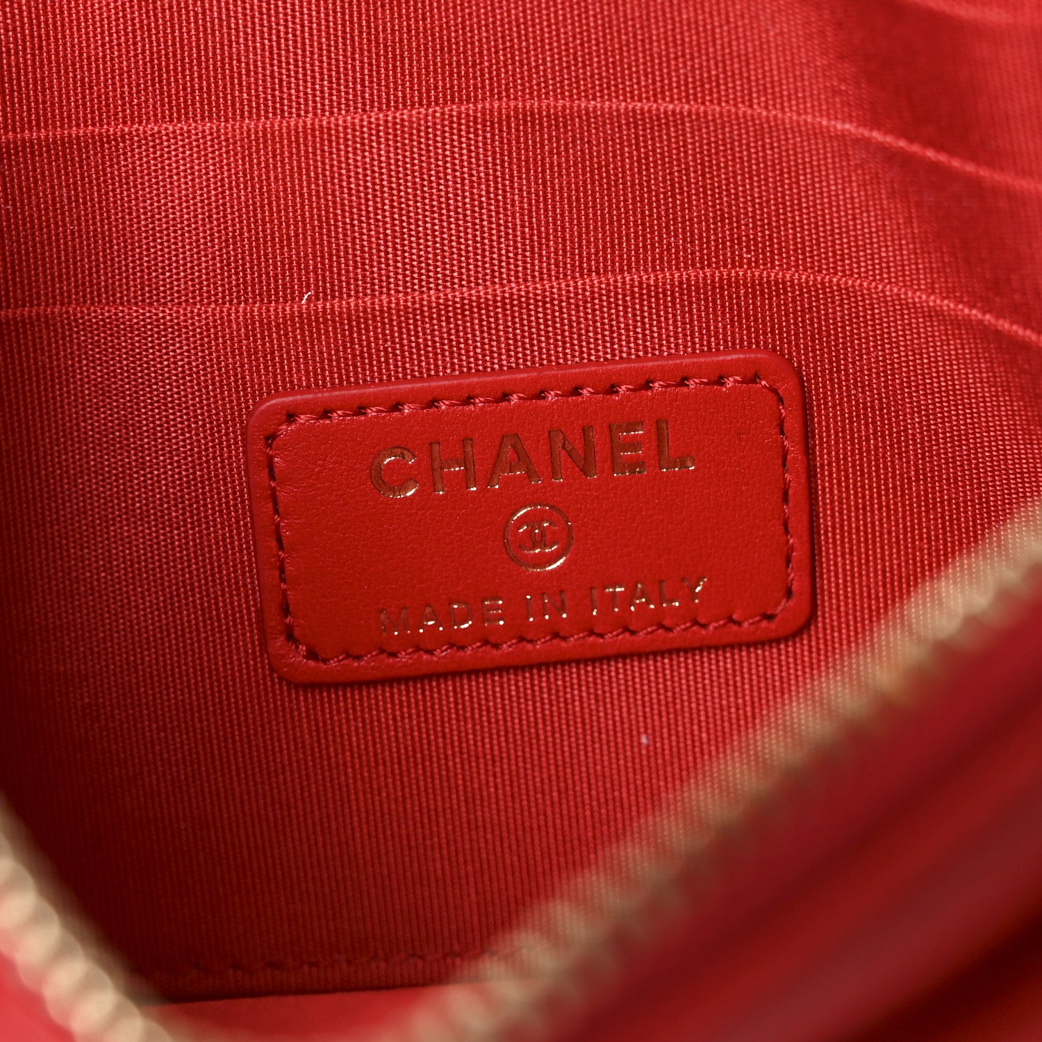 Chanel Lambskin Quilted Camellia CC Charm Wristlet Wallet Red 6 of 8