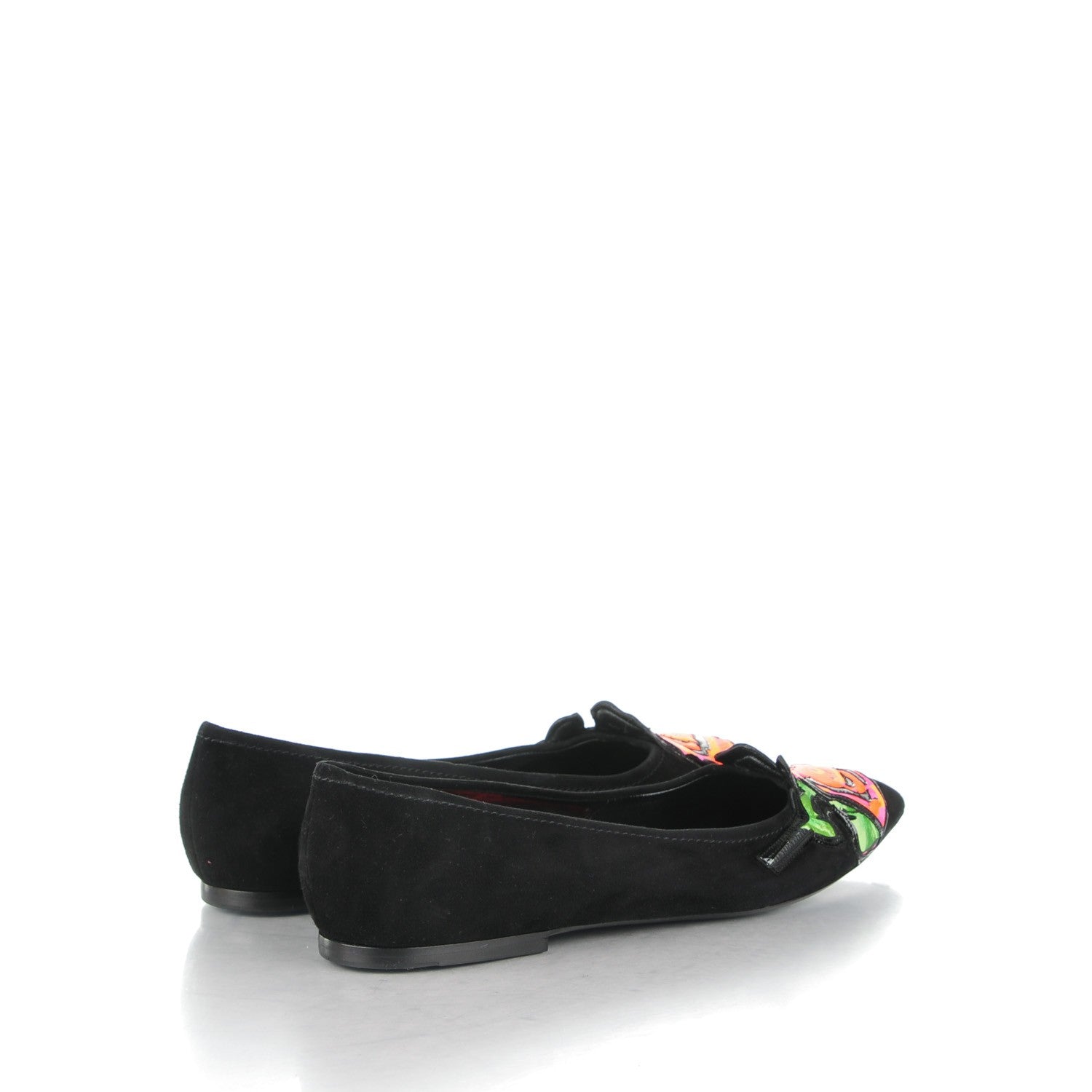 Louis Vuitton Suede Graffiti Rose Ballet Flats 39 Black 4 of 8