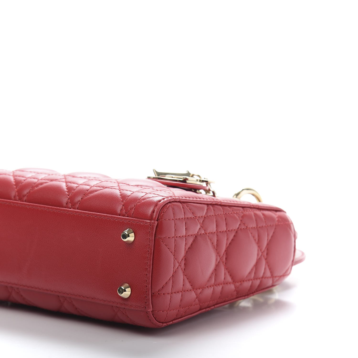 Christian Dior Lambskin Cannage Mini Lady Dior Red 8 of 11