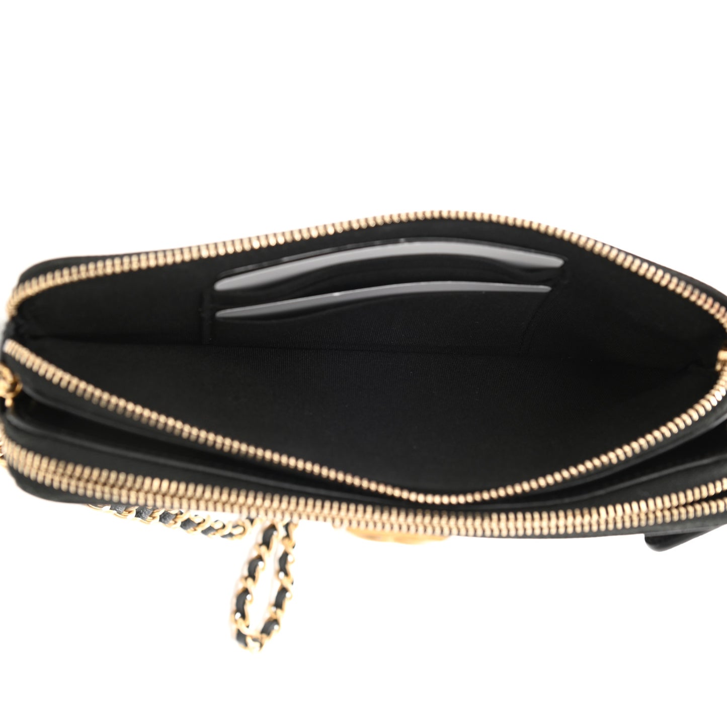 Caviar Quilted Small Boy Clutch With Chain Black