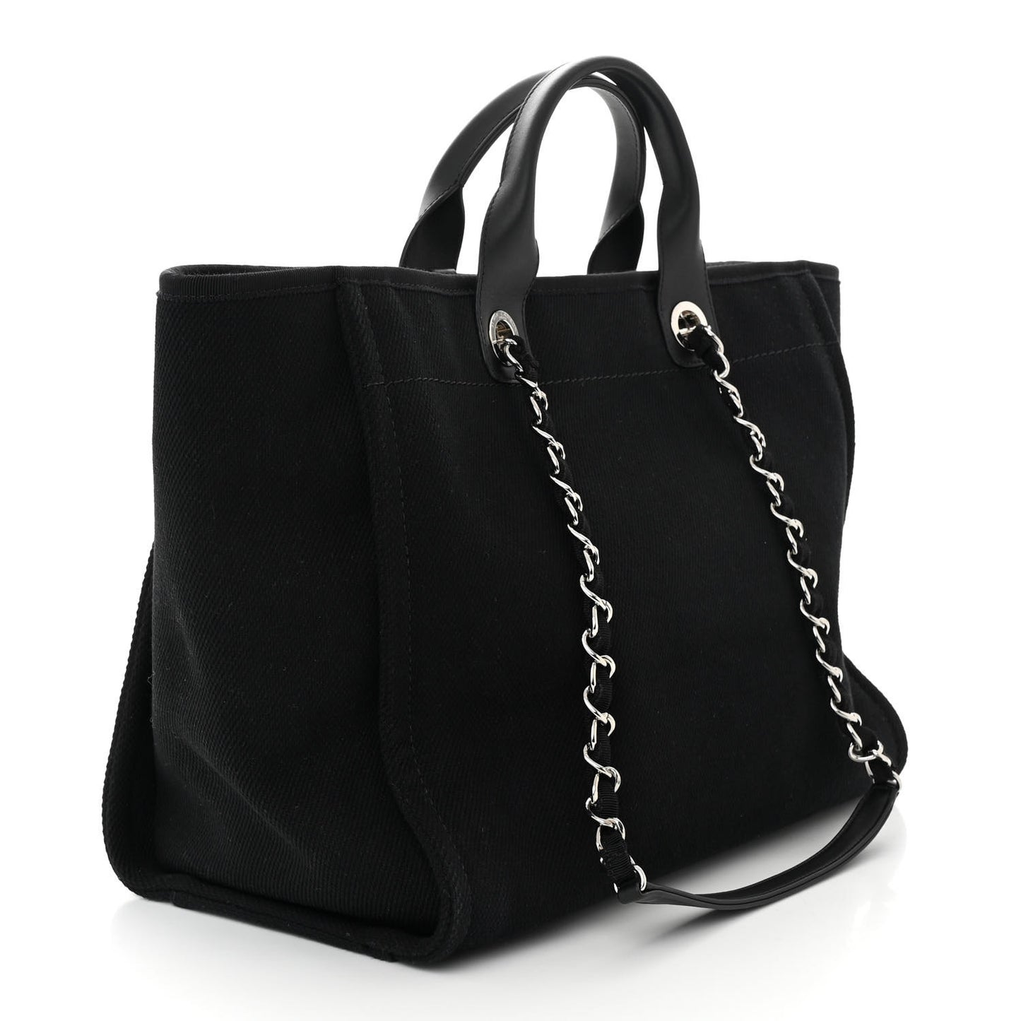 Canvas Pearl Medium Deauville Tote Black