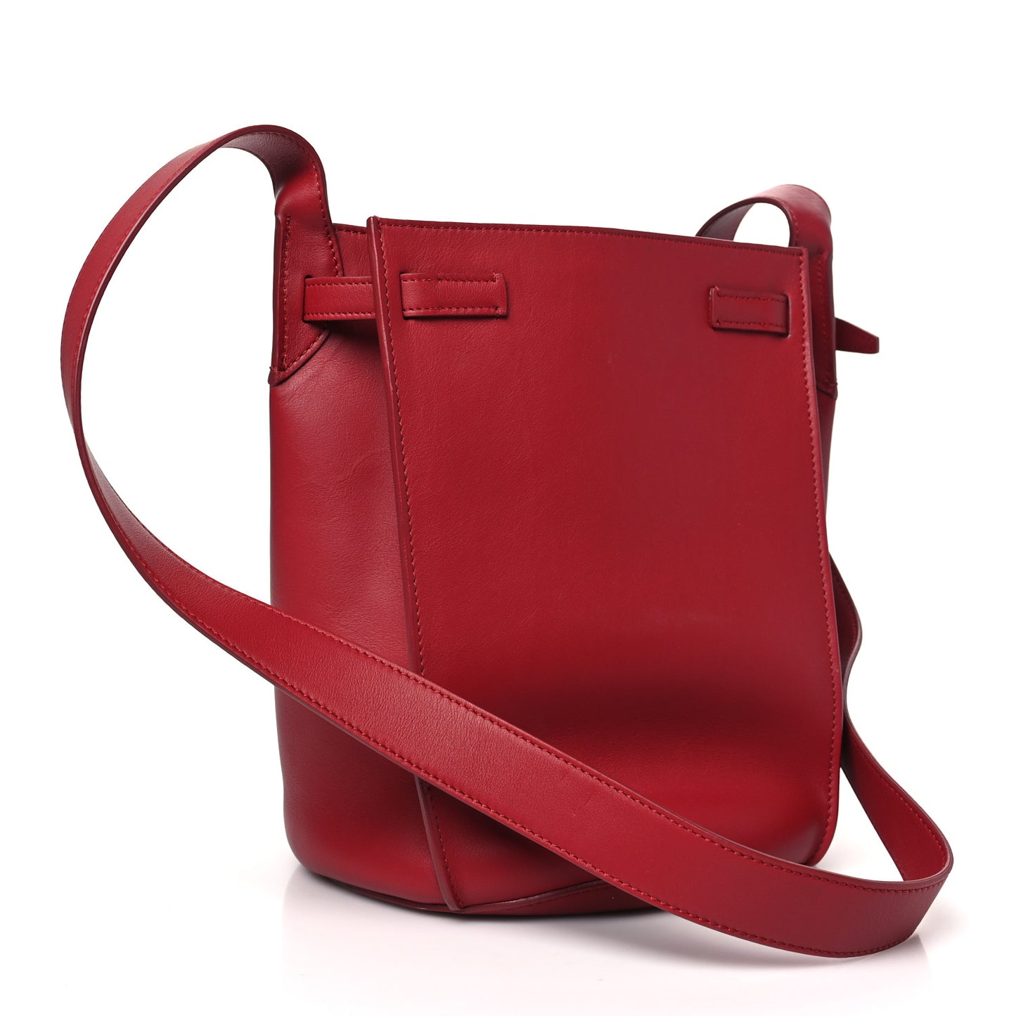 Supple Grained Calfskin Big Bag Bucket Red