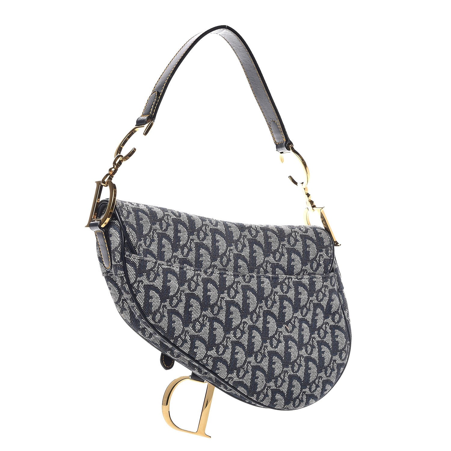 Christian Dior Monogram Saddle Bag Blue 3 of 7
