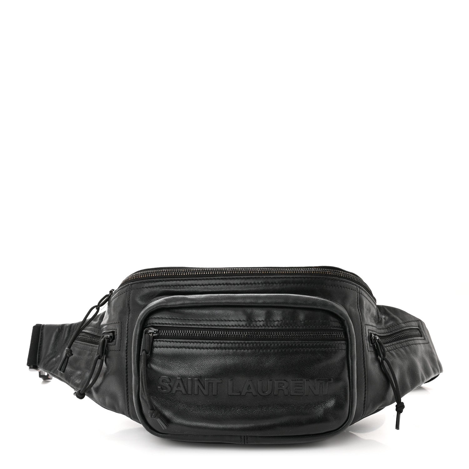 Saint Laurent Lambskin Logo Ripstop Body Belt Bag Black 1 of 11