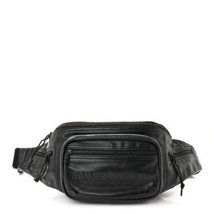 Saint Laurent Lambskin Logo Ripstop Body Belt Bag Black 1 of 11