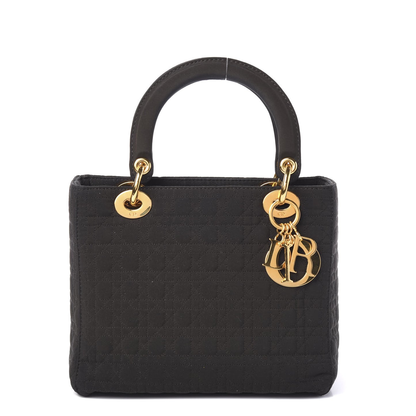Nylon Cannage Medium Lady Dior Black