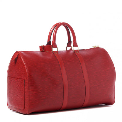 Louis Vuitton Epi Keepall 45 Castillan Red 2 of 9