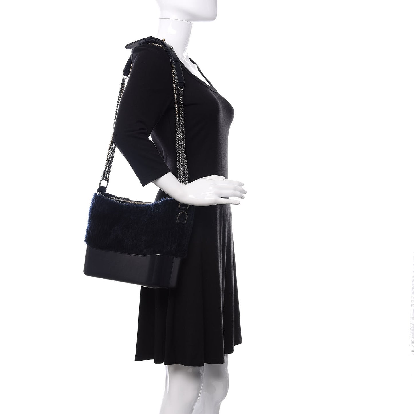 Shearling Medium Gabrielle Hobo Navy