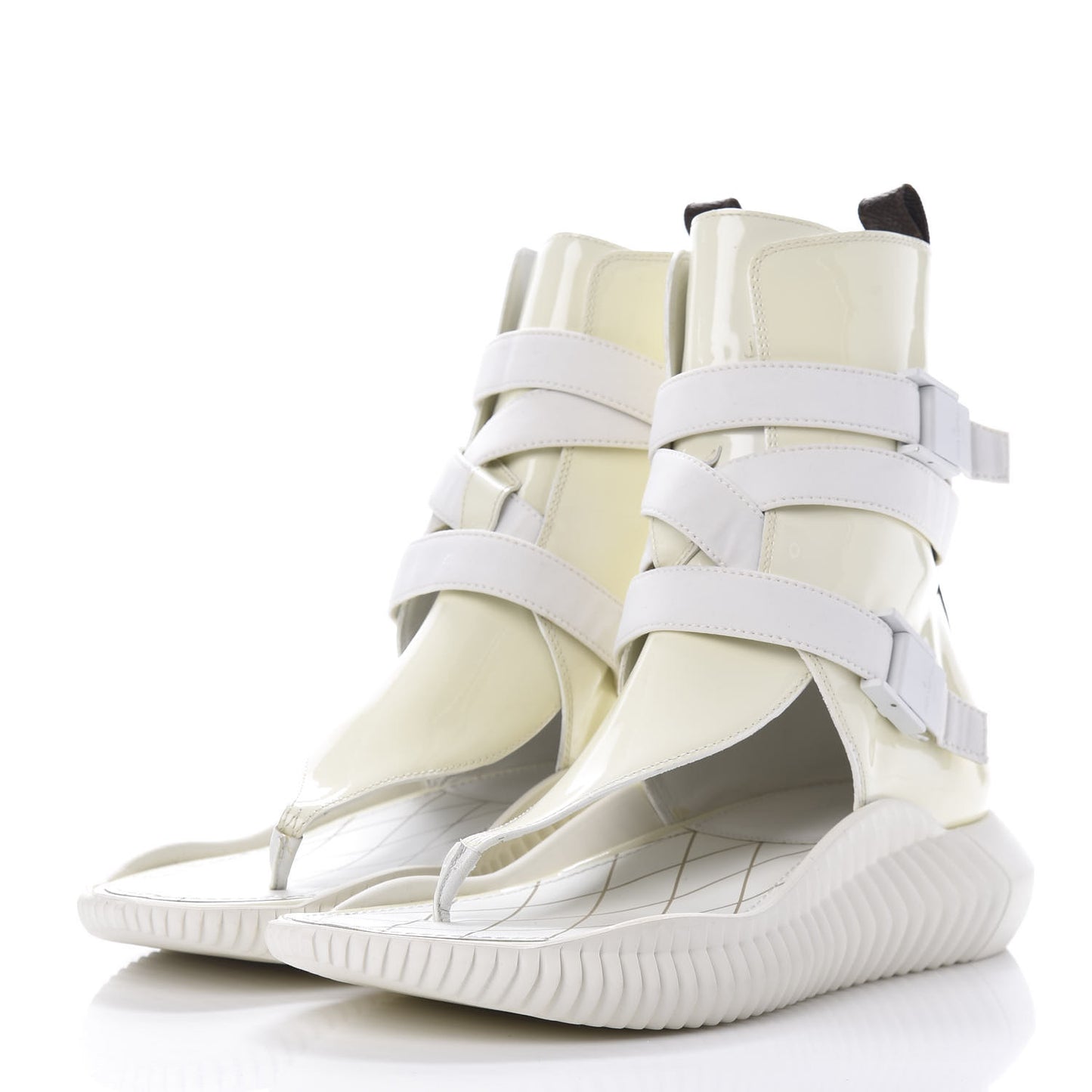 Patent Monogram LV Bahia Brazil Sandal 38 White