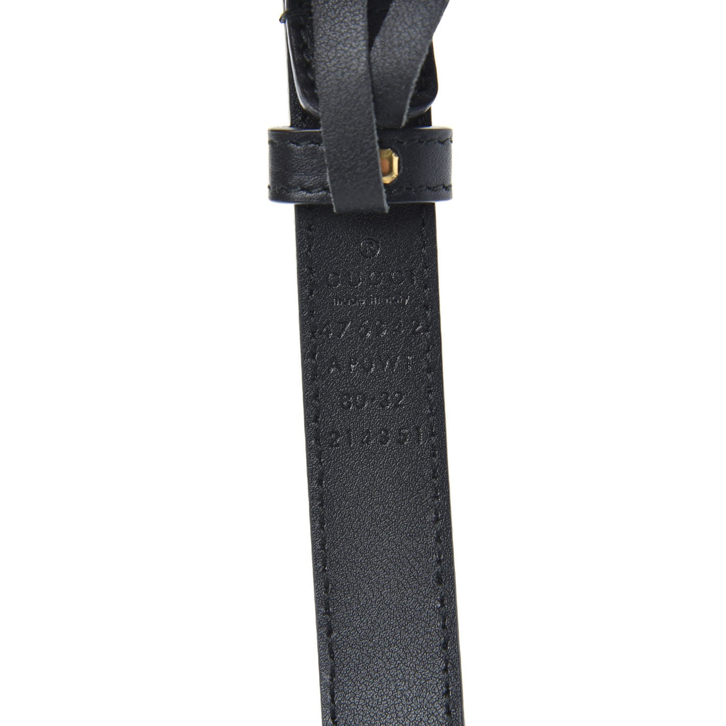 Moon Calfskin Pearl Double G 20mm Belt 80 32 Black Cream