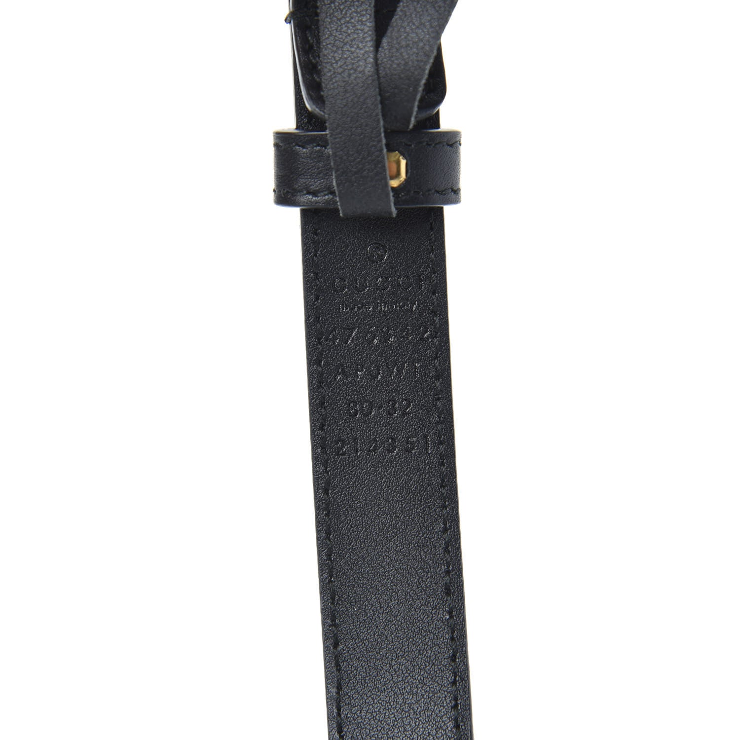 Gucci Moon Calfskin Pearl Double G 20mm Belt 80 32 Black Cream 4 of 4