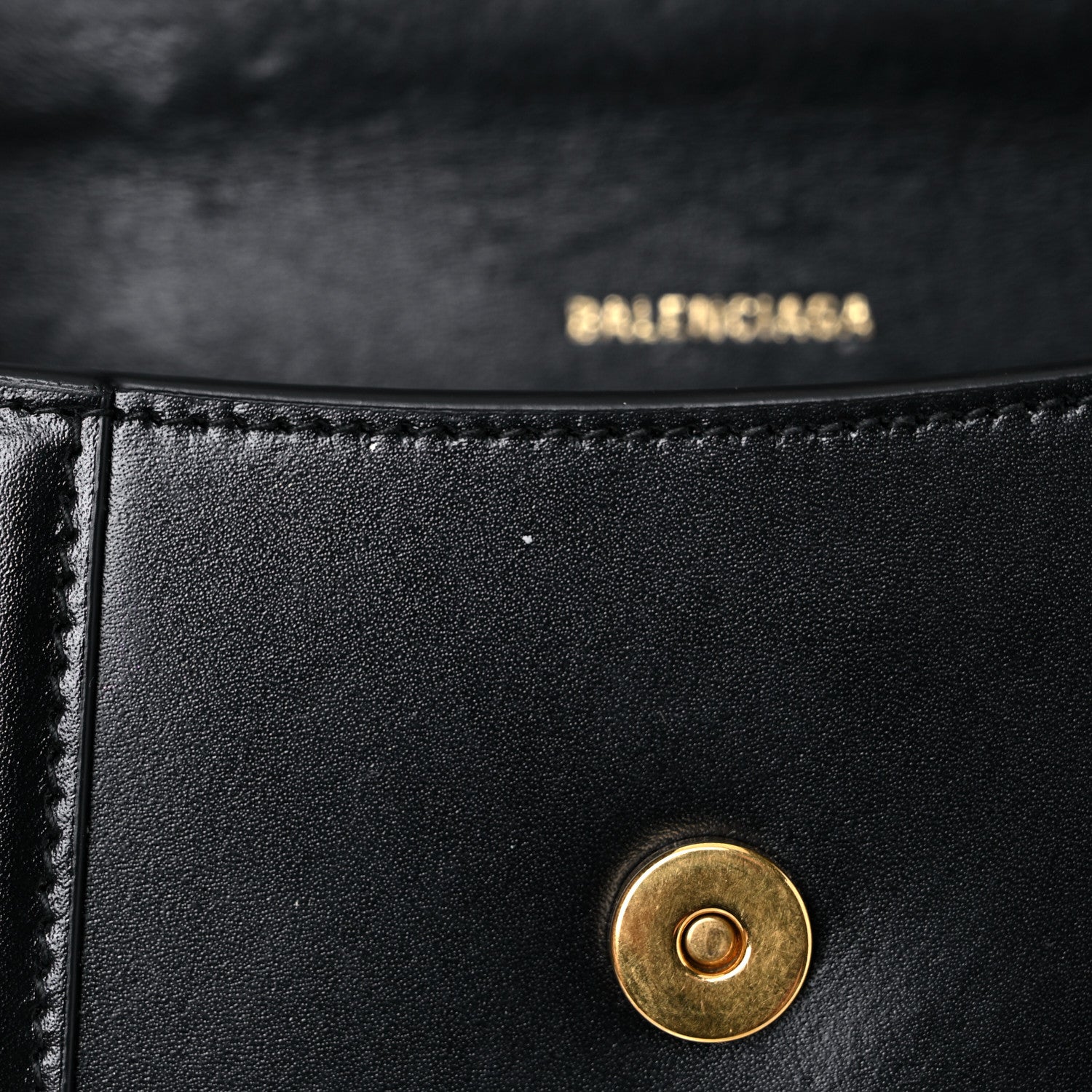 Balenciaga Shiny Box Calfskin Hourglass Top Handle Bag XS Black 15 of 22