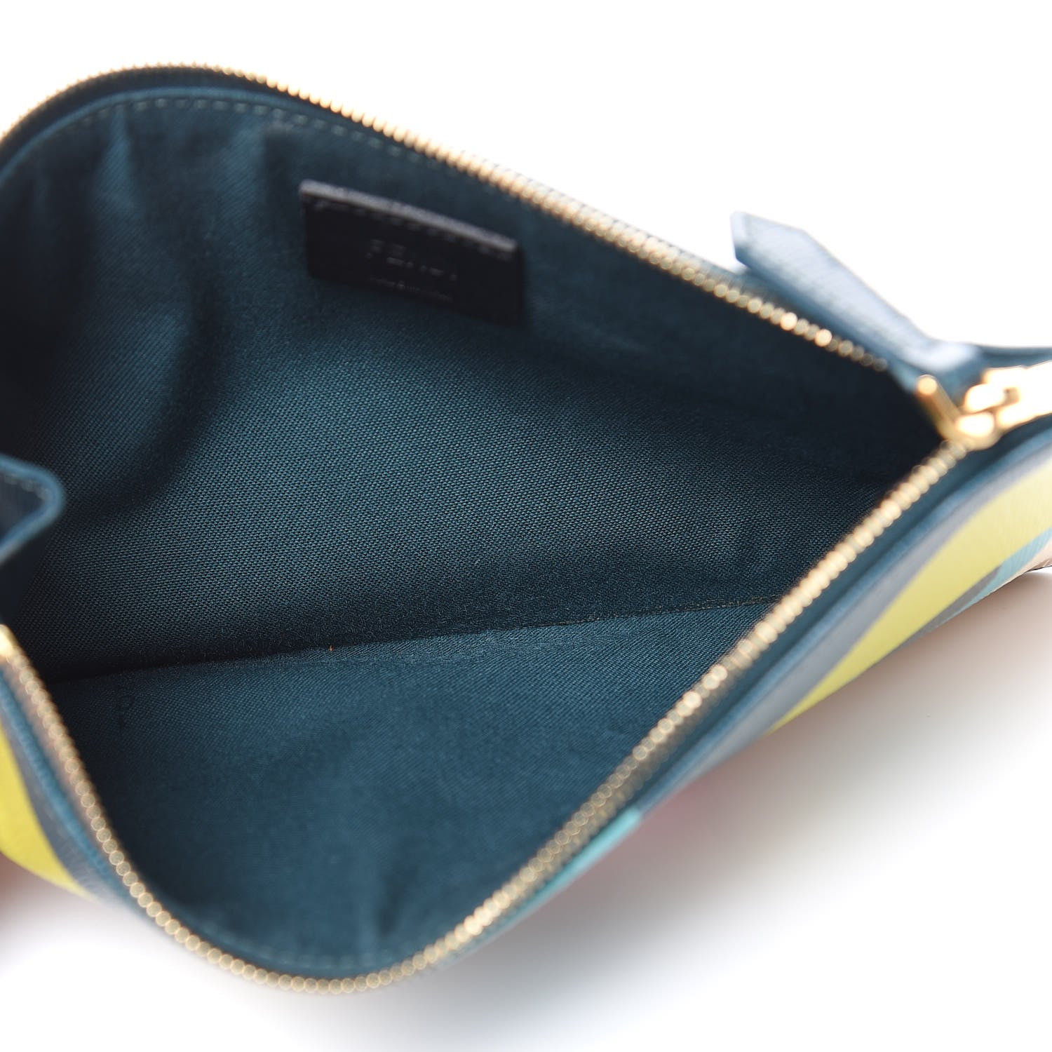 Fendi Vitello Crystal Tooth Monster Zip Pouch Oceano Multicolor 5 of 8