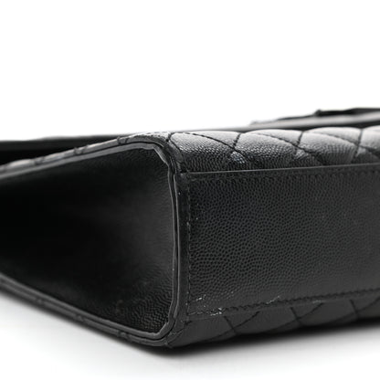Saint Laurent Grain De Poudre Textured Mixed Matelasse Large Triquilt Monogram Monochrome Satchel Black 10 of 15