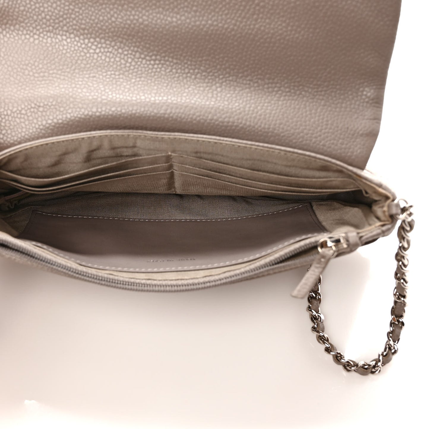 Caviar Half Moon Wallet On Chain WOC Light Grey