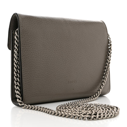 Gucci Dollar Calfskin Crystal Mini Dionysus Chain Wallet Dusty Grey Black Diamond 2 of 9