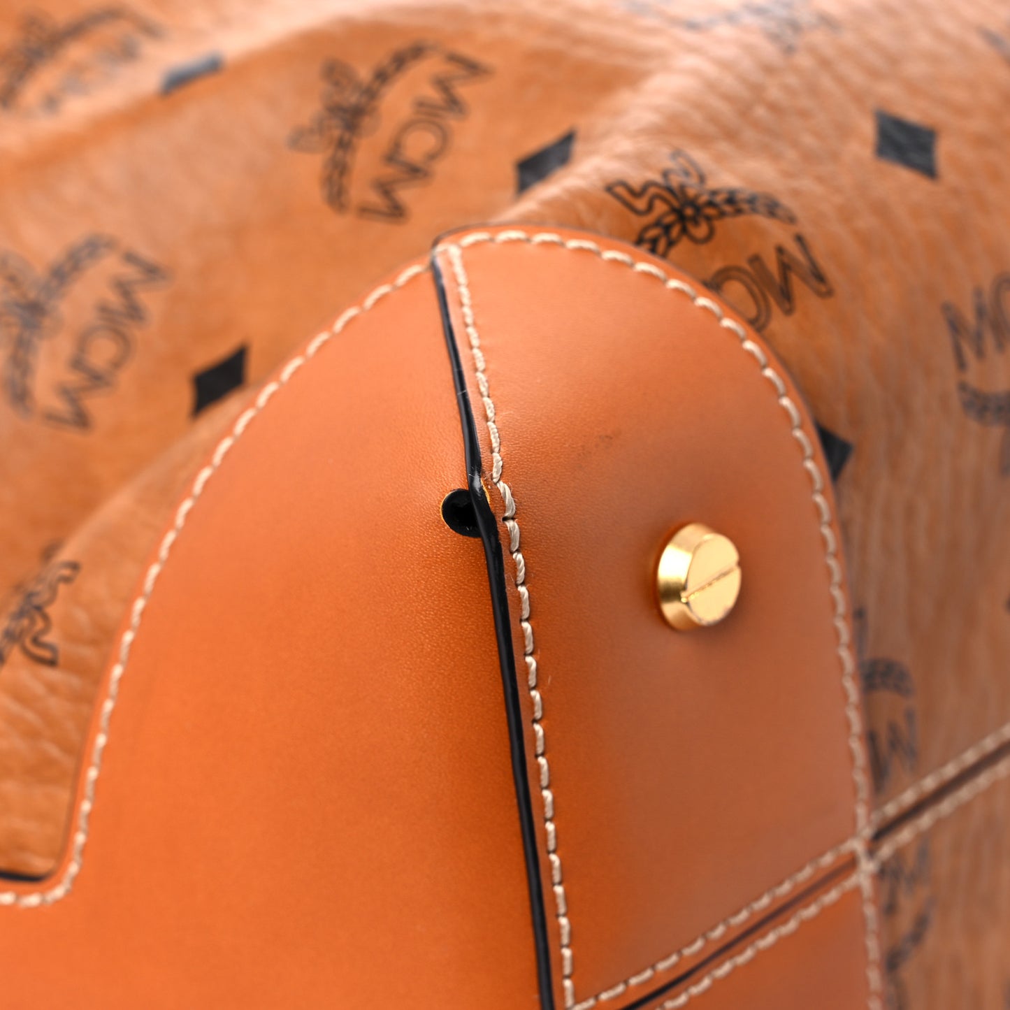 Visetos Small Soft Berlin Drawstring Bucket Bag Cognac