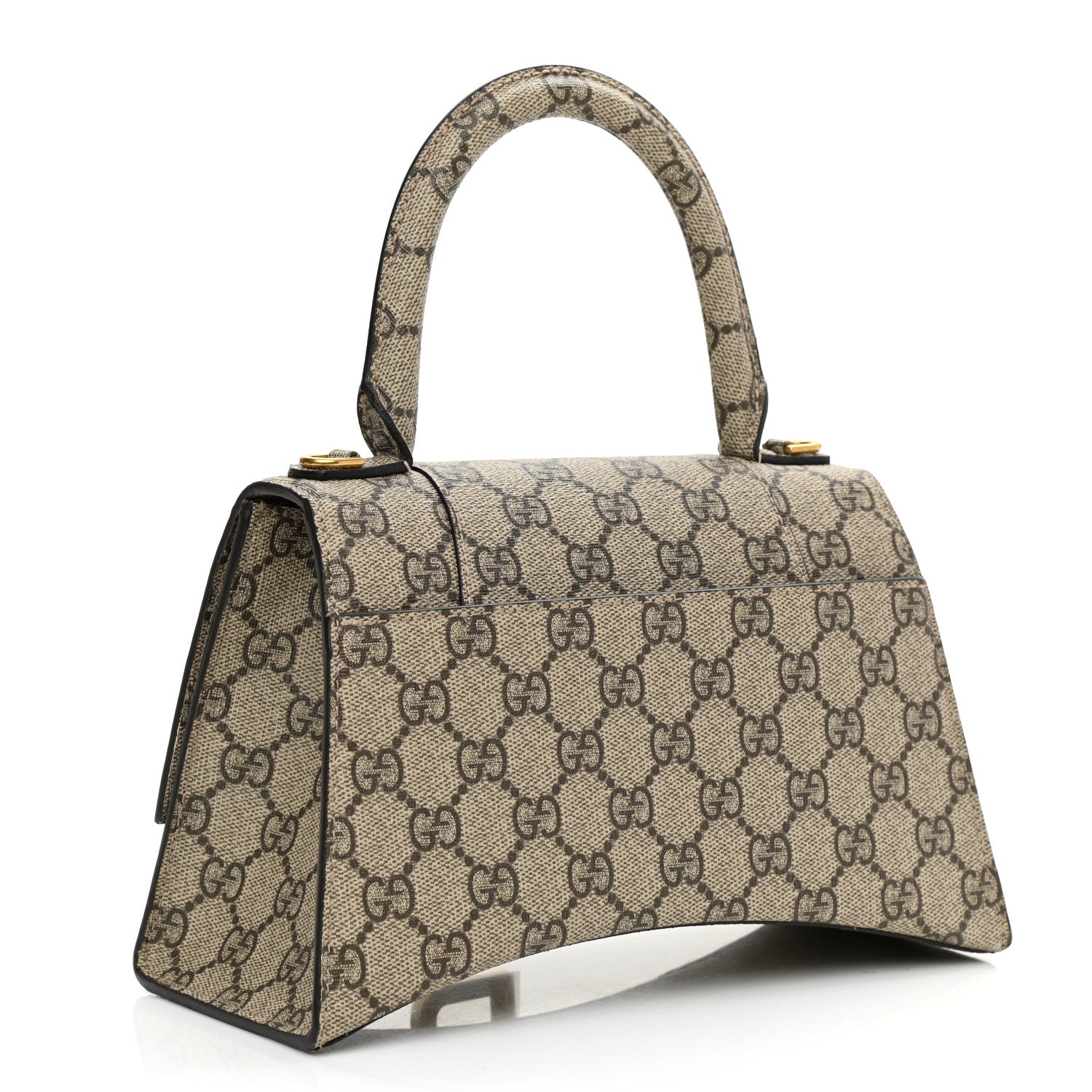 Balenciaga X GUCCI GG Supreme Monogram Small Hourglass Top Handle Bag Beige Ebony 3 of 9
