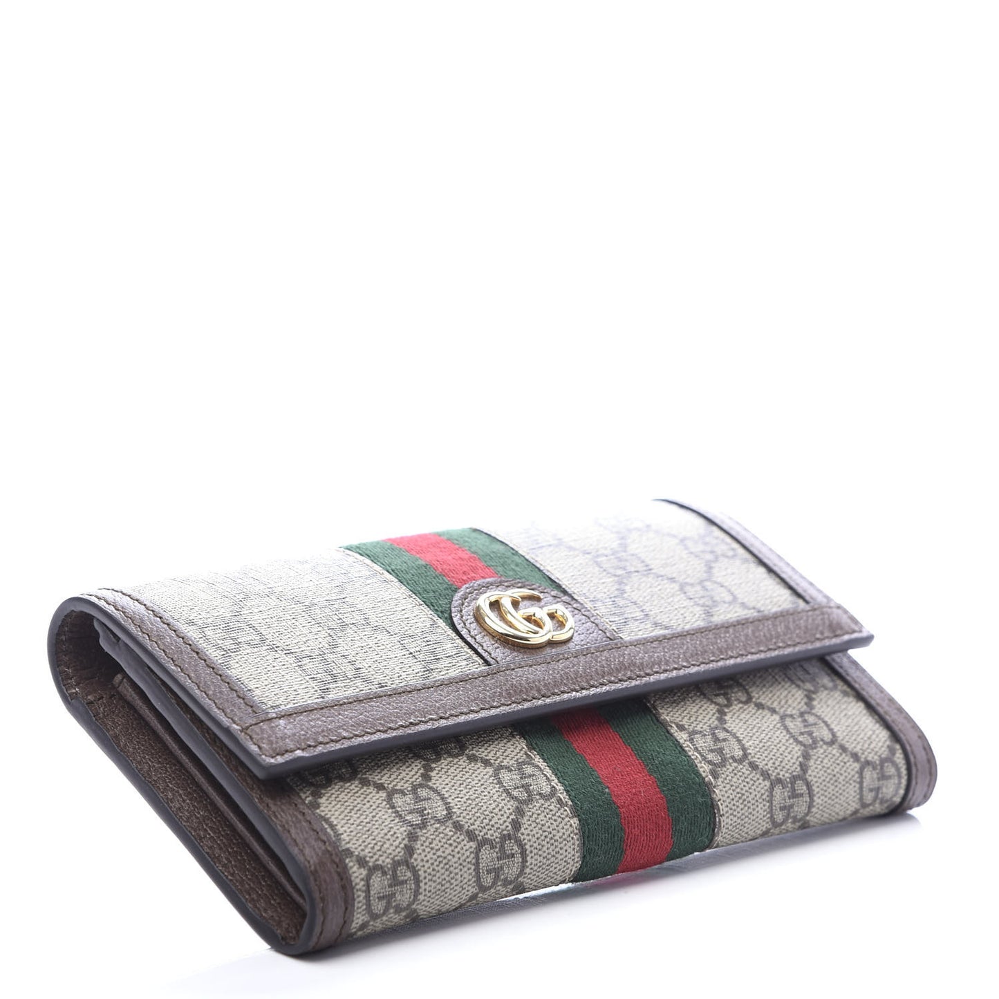 GG Supreme Monogram Web Ophidia Continental Wallet Brown