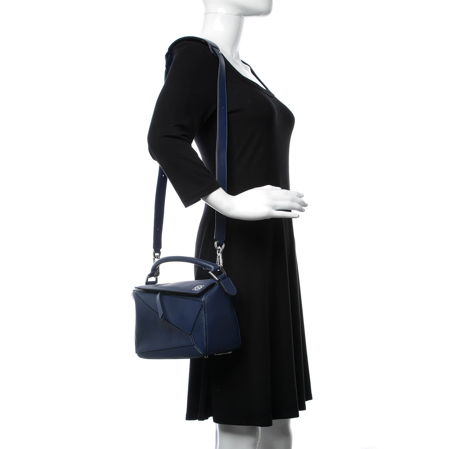 Calfskin Small Puzzle Bag Marine