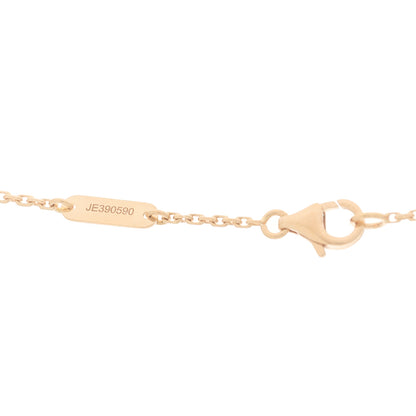 Van Cleef & Arpels 18K Rose Gold Diamond Pink Porcelain Vintage Alhambra Pendant Necklace 4 of 5
