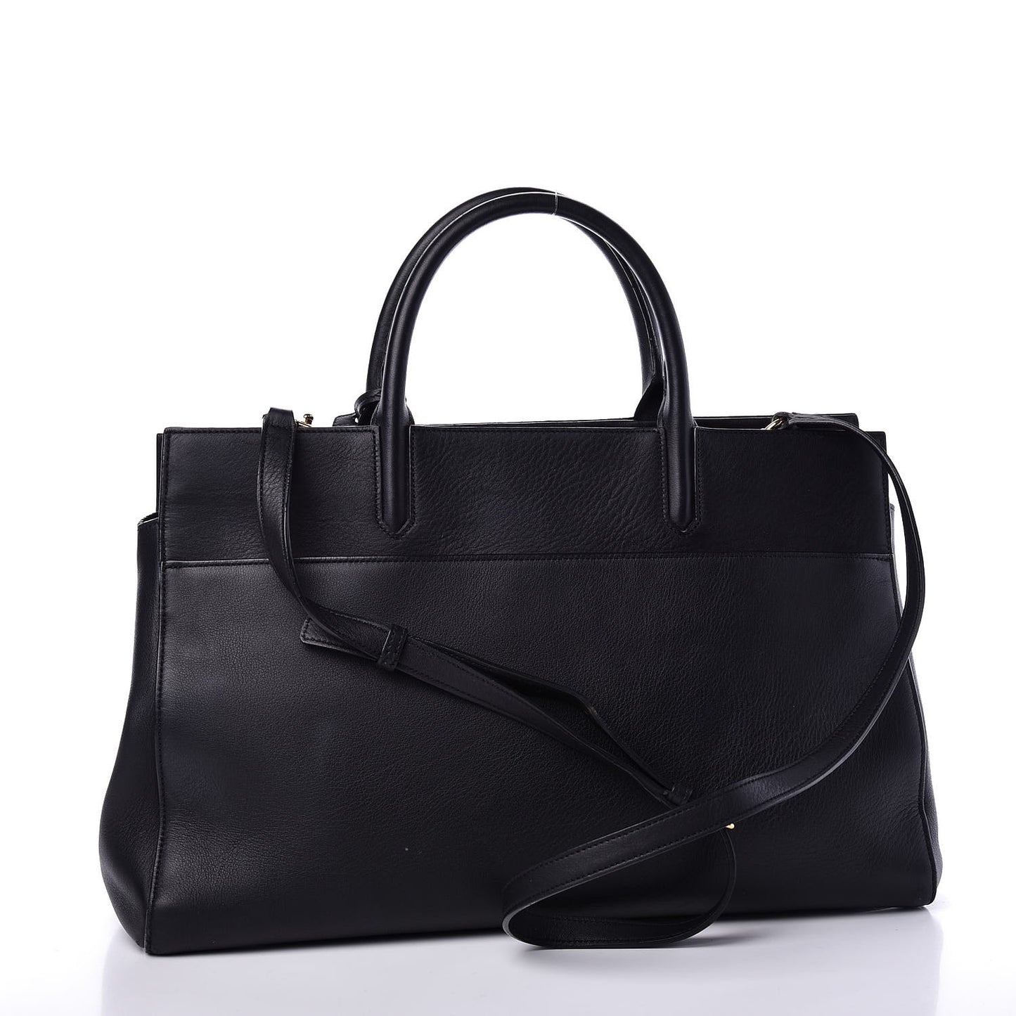 Grained Calfskin Medium Cabas Rive Gauche Black